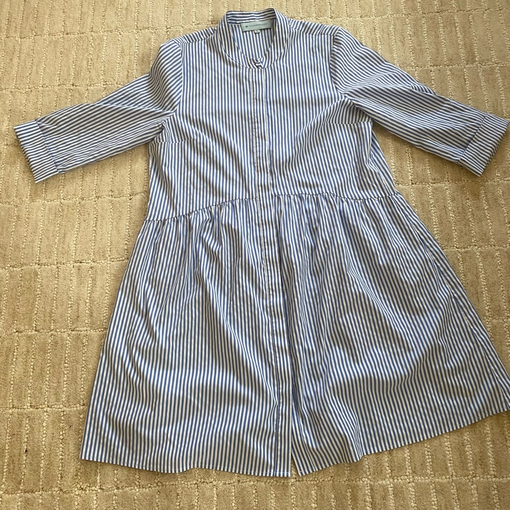 Striped Blue and White Dress